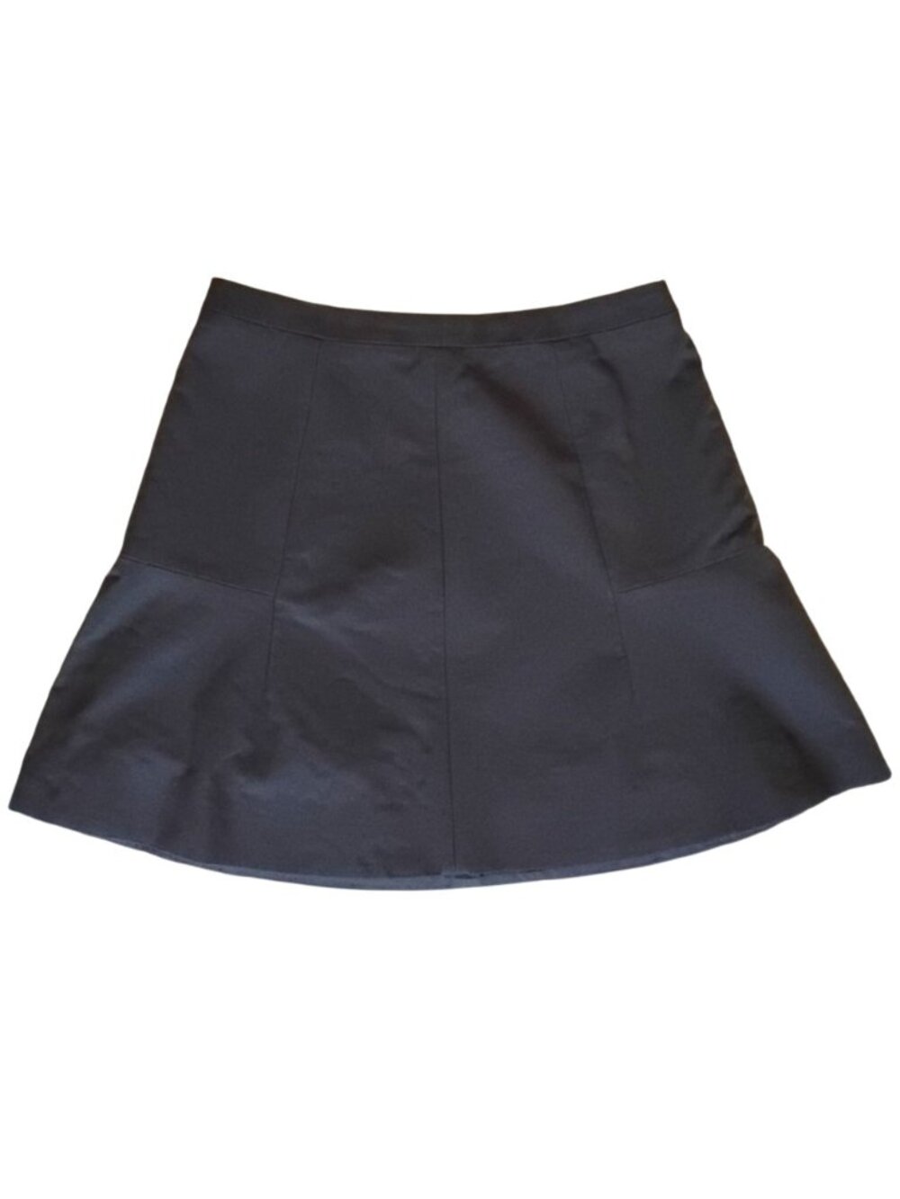 J Crew Flare Skater Mini Skirt 4 Black Poplin Lined